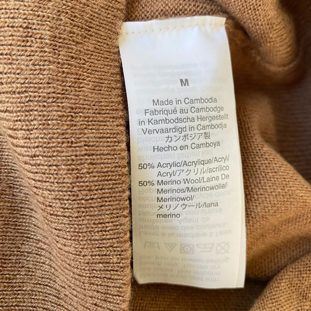 J. Crew - Camel/Tan Merino Wool Crewneck Sweater - Size M